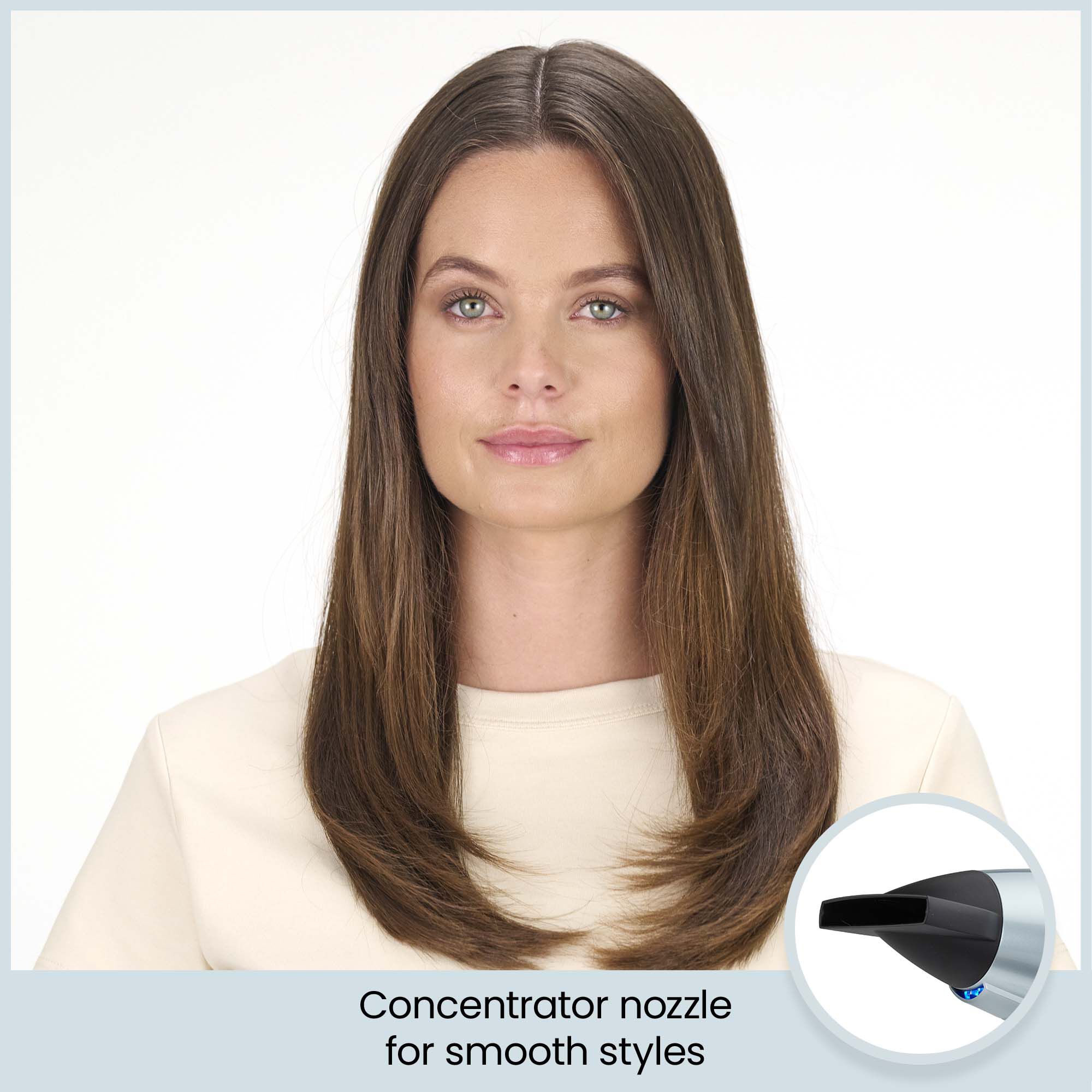 Concentrator nozzle for smooth styles